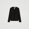 Blouses Et Chemises*TWINSET Milano Blouse En Jersey Crêpé Avec Drapé Noir