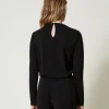 Blouses Et Chemises*TWINSET Milano Blouse En Jersey Crêpé Avec Drapé Noir