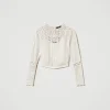Blouses Et Chemises*TWINSET Milano Blouse En Mousseline Avec Dentelle Et Broderies Blanc Neige