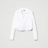 Blouses Et Chemises*TWINSET Milano Blouse En Popeline Avec Finition Croisée Blanc