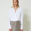 Blouses Et Chemises*TWINSET Milano Blouse En Popeline Avec Finition Croisée Blanc