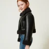 Blousons Et Manteaux*TWINSET Milano Blouson Aviateur Avec Fausse Fourrure Noir