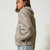 Blousons Et Doudounes*TWINSET Milano Blouson Court En Fausse Fourrure Gris Fumé