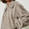 Blousons Et Doudounes*TWINSET Milano Blouson Court En Fausse Fourrure Gris Fumé