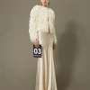 Blousons Et Doudounes*TWINSET Milano Blouson «Elisabeth» En Maille Bouclée Blanc Neige