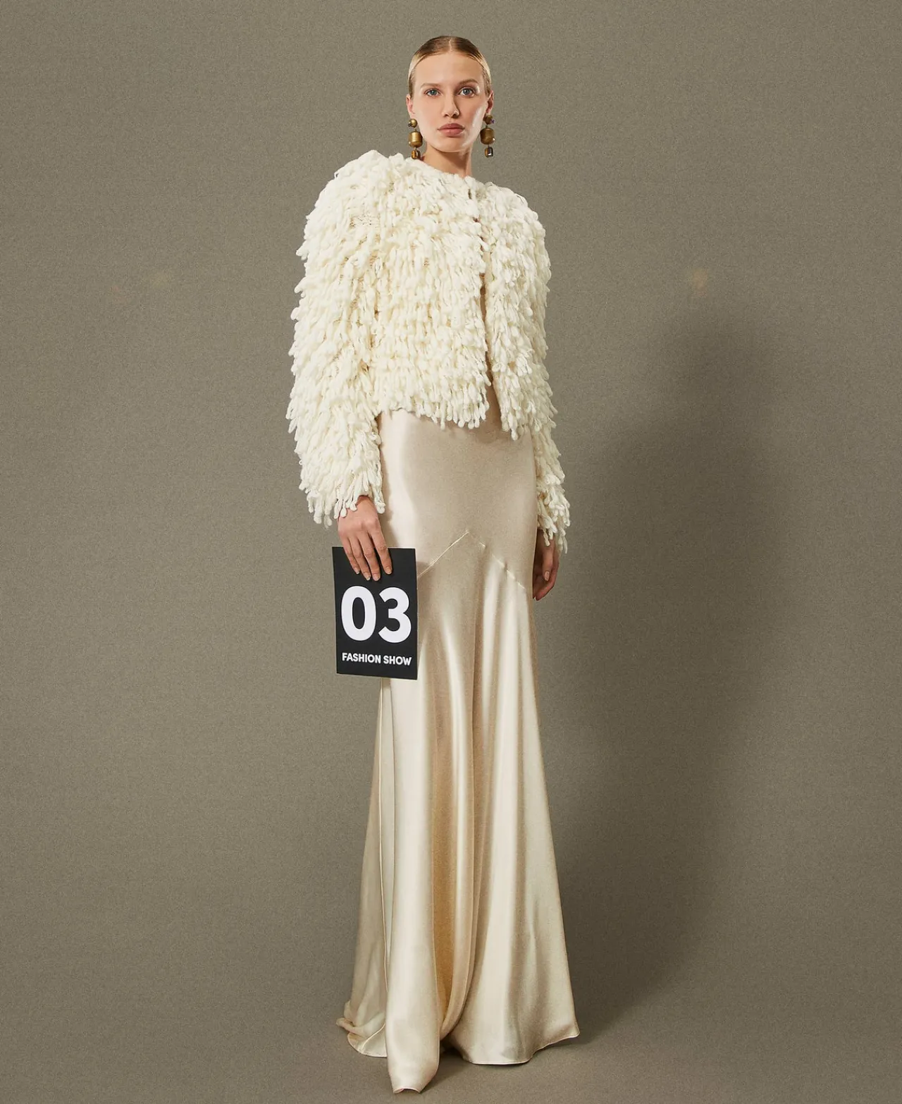 blouson_elisabeth_en_mail_0.webp Blousons Et Doudounes*TWINSET Milano Blouson «Elisabeth» En Maille Bouclée Blanc Neige
