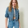 blouson_en_jean_avec_poch_0.webp Blousons Et Doudounes*TWINSET Milano Blouson En Jean Avec Poches Denim