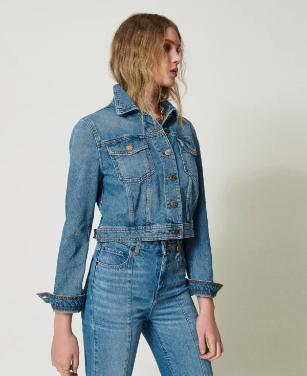 blouson_en_jean_avec_poch_3.webp Blousons Et Doudounes*TWINSET Milano Blouson En Jean Avec Poches Denim
