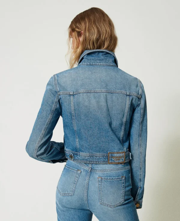 blouson_en_jean_avec_poch_4.webp Blousons Et Doudounes*TWINSET Milano Blouson En Jean Avec Poches Denim