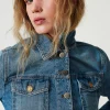 blouson_en_jean_avec_poch_5.webp Blousons Et Doudounes*TWINSET Milano Blouson En Jean Avec Poches Denim