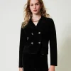 blouson_en_maille_avec_bo_0.webp Blousons Et Doudounes | Blazers*TWINSET Milano Blouson En Maille Avec Boutons Oval T Noir