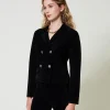 blouson_en_maille_avec_bo_2.webp Blousons Et Doudounes | Blazers*TWINSET Milano Blouson En Maille Avec Boutons Oval T Noir