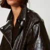 Blousons Et Doudounes*TWINSET Milano Blouson Perfecto Avec Imprimé Animalier Marron « Molè »