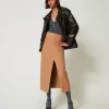 blouson_perfecto_avec_imp_7.webp Blousons Et Doudounes*TWINSET Milano Blouson Perfecto Avec Imprimé Animalier Marron « Molè »
