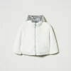 Blousons Et Manteaux*TWINSET Milano Blouson Réversible En Fausse Fourrure Bicolore Blanc Cassé/Argent Métallisé