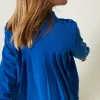 blouson_surchemise_en_fla_4.webp Blousons Et Manteaux | Blouses Et Chemises*TWINSET Milano Blouson Surchemise En Flanelle Bleu « Surf »