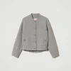Blousons Et Doudounes*TWINSET Milano Bomber En Drap Double Avec Sequins Double Rayure Gris Chiné