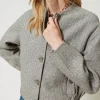 Blousons Et Doudounes*TWINSET Milano Bomber En Drap Double Avec Sequins Double Rayure Gris Chiné