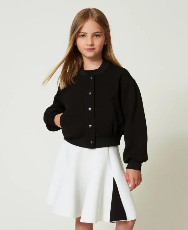 bomber_en_scuba_0.webp Blousons Et Manteaux*TWINSET Milano Bomber En Scuba Noir