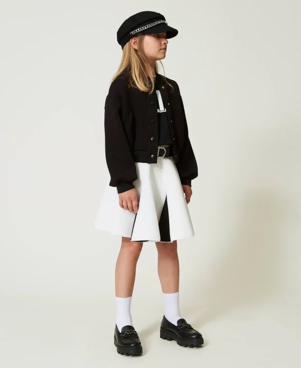 bomber_en_scuba_5.webp Blousons Et Manteaux*TWINSET Milano Bomber En Scuba Noir