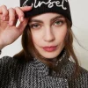 Chapeaux*TWINSET Milano Bonnet En Maille Avec Broderie Siglée Noir