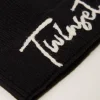 Chapeaux*TWINSET Milano Bonnet En Maille Avec Broderie Siglée Noir