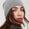 bonnet_en_maille_avec_ova_1.webp Chapeaux*TWINSET Milano Bonnet En Maille Avec Oval T Gris Chiné Foncé