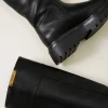 bottes_montantes_avec_tiq_3.webp Chaussures Plates | Bottes Et Bottines*TWINSET Milano Bottes Montantes Avec étiquette Siglée Noir