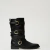 bottes_motardes_avec_brid_0.webp Chaussures Plates | Bottes Et Bottines*TWINSET Milano Bottes Motardes Avec Brides Noir