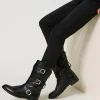 bottes_motardes_avec_brid_1.webp Chaussures Plates | Bottes Et Bottines*TWINSET Milano Bottes Motardes Avec Brides Noir