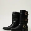 bottes_motardes_avec_brid_2.webp Chaussures Plates | Bottes Et Bottines*TWINSET Milano Bottes Motardes Avec Brides Noir