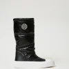 bottes_rembourres_avec_lo_0.webp Chaussures Plates | Bottes Et Bottines*TWINSET Milano Bottes Rembourrées Avec Logo Noir