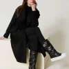 bottes_rembourres_avec_lo_1.webp Chaussures Plates | Bottes Et Bottines*TWINSET Milano Bottes Rembourrées Avec Logo Noir