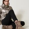 Chaussures Plates | Bottes Et Bottines*TWINSET Milano Bottines Avec Détails En Fausse Fourrure Beige Taupe