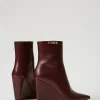 Chaussures À Talons | Bottes Et Bottines*TWINSET Milano Bottines Avec Semelle Compensée Et étiquette Siglée Bordeaux
