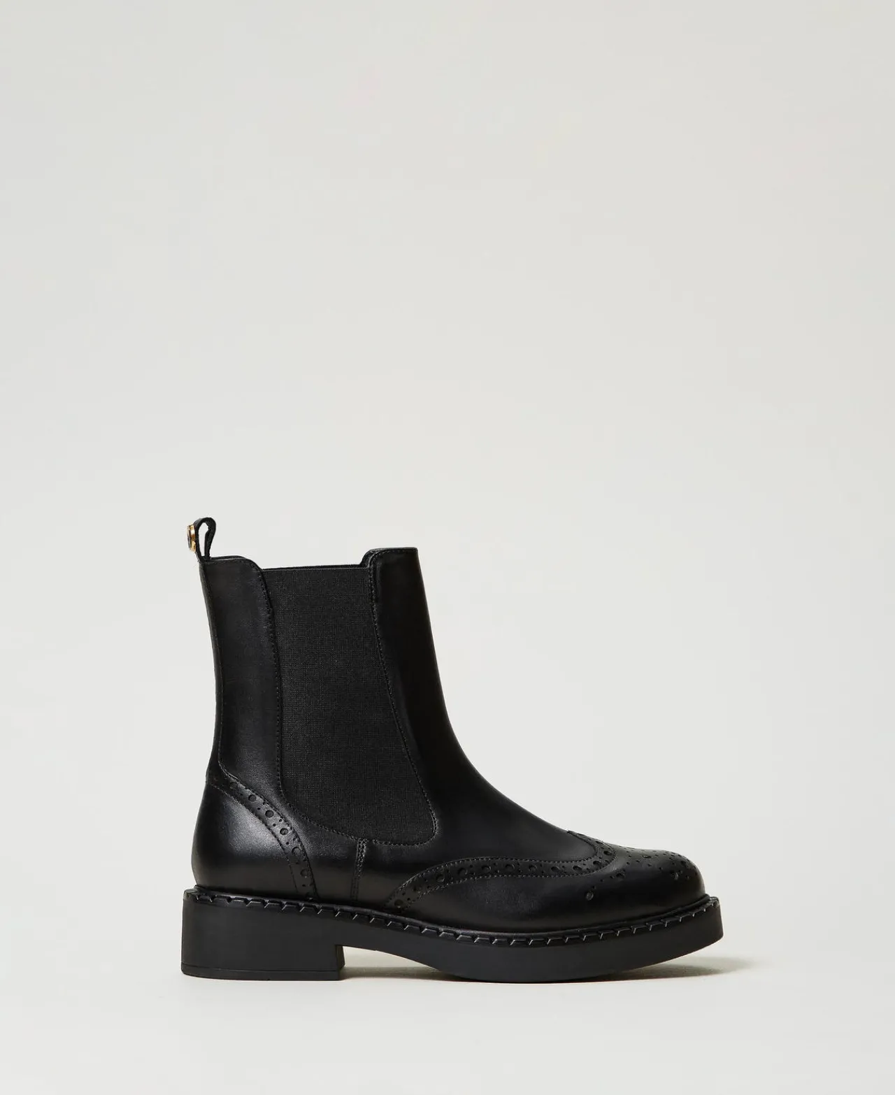 Chaussures Plates | Bottes Et Bottines*TWINSET Milano Bottines Chelsea En Cuir Noir