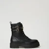 Bottines Motardes | Chaussures Plates*TWINSET Milano Bottines Motardes Avec Boucles Et Barrette Oval T Noir