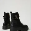 Bottines Motardes | Chaussures Plates*TWINSET Milano Bottines Motardes Avec Boucles Et Barrette Oval T Noir