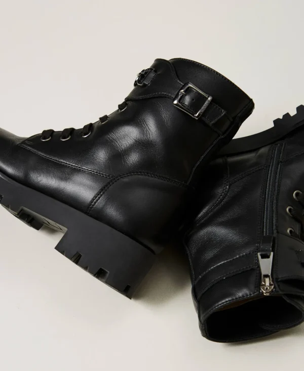 bottines_motardes_en_cuir_3-1.webp Chaussures*TWINSET Milano Bottines Motardes En Cuir Avec Bride Noir