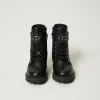 bottines_motardes_en_cuir_4.webp Chaussures*TWINSET Milano Bottines Motardes En Cuir Avec Bride Noir