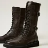 Bottines Motardes | Chaussures Plates*TWINSET Milano Bottines Motardes Montantes Avec Brides Coffee Chocolate