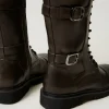 Bottines Motardes | Chaussures Plates*TWINSET Milano Bottines Motardes Montantes Avec Brides Coffee Chocolate