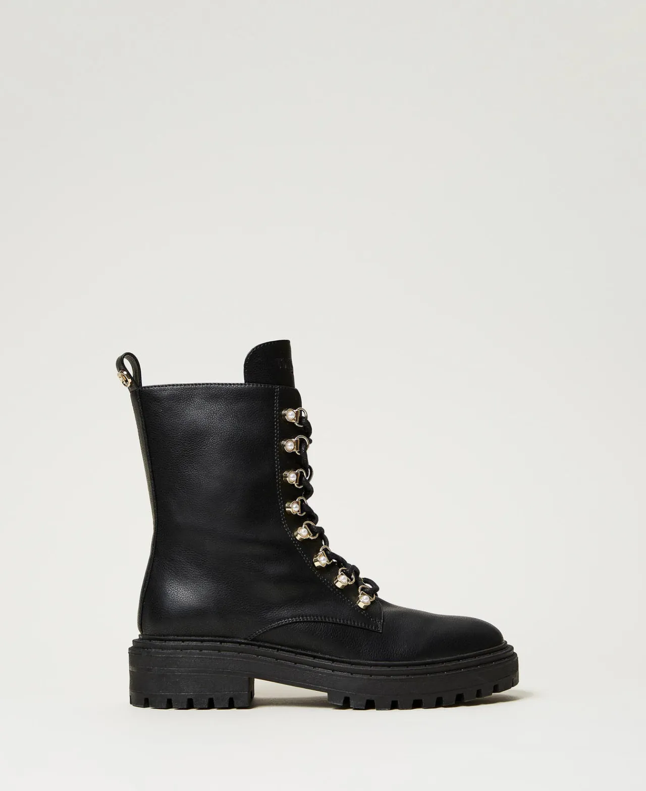 bottines_motardes_trekkin_0.webp Bottines Motardes | Chaussures Plates*TWINSET Milano Bottines Motardes Trekking Avec Perles Noir