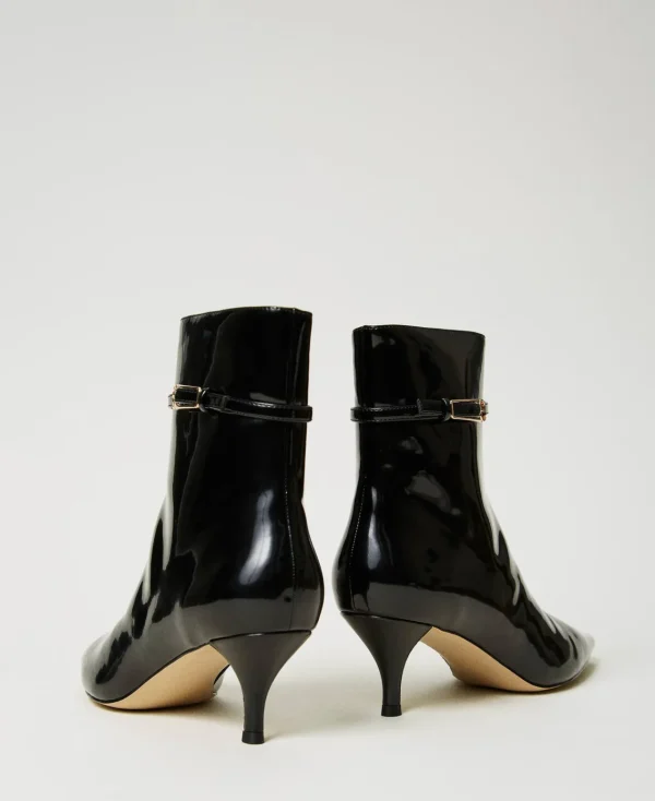 Chaussures À Talons | Bottes Et Bottines*TWINSET Milano Bottines Vernies Avec Bride Noir