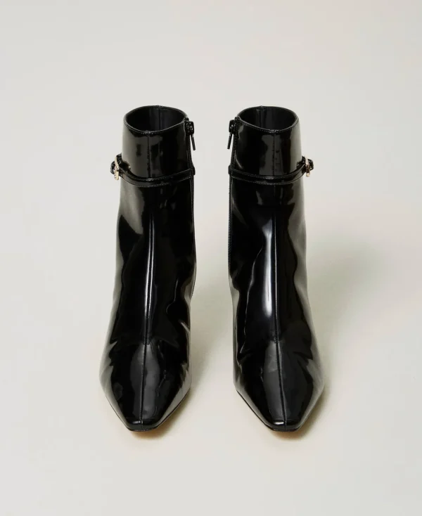 Chaussures À Talons | Bottes Et Bottines*TWINSET Milano Bottines Vernies Avec Bride Noir