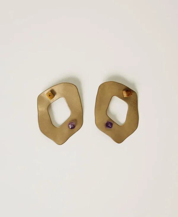 Bijoux*TWINSET Milano Boucle D’oreille Ovale En Métal Coffee Chocolate