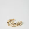Bijoux*TWINSET Milano Boucles D’oreilles Avec Chaîne Oval T Et Strass New Gold