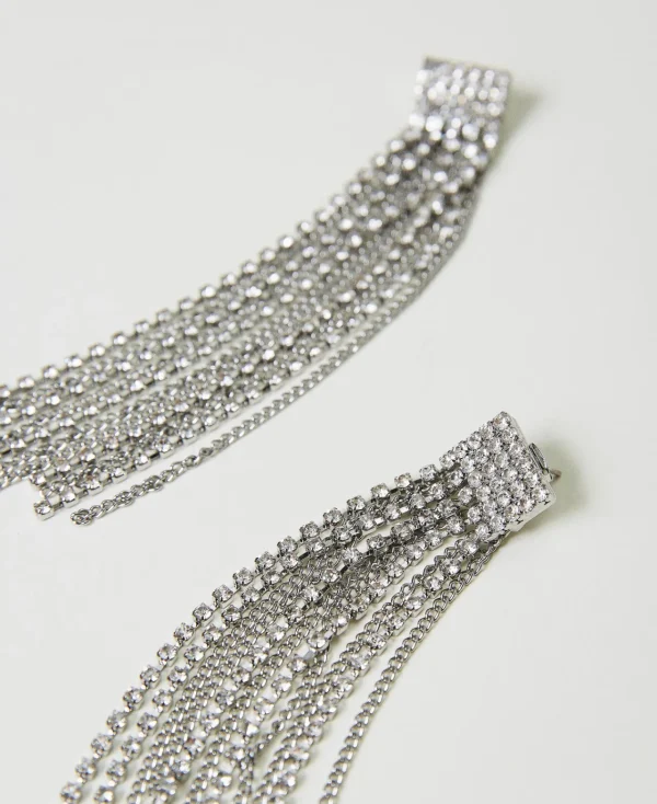 boucles_doreilles_avec_fr_2.webp Bijoux*TWINSET Milano Boucles D’oreilles Avec Franges Strassées Cristal