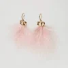 Bijoux*TWINSET Milano Boucles D’oreilles Avec Plumes Et Oval T Coral Bead