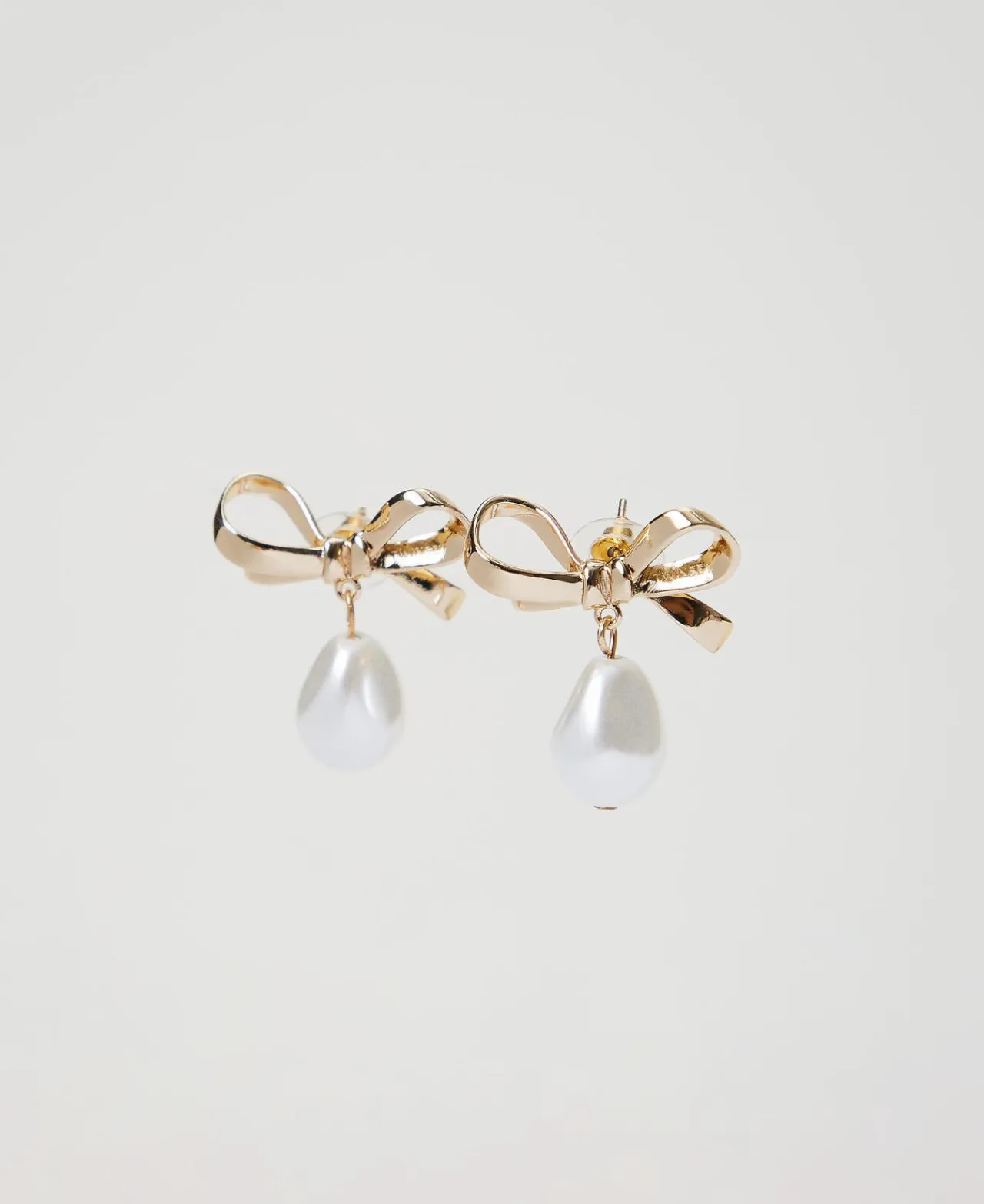 boucles_doreilles_en_nud__0.webp Bijoux*TWINSET Milano Boucles D’oreilles En Nœud Avec Perle New Gold